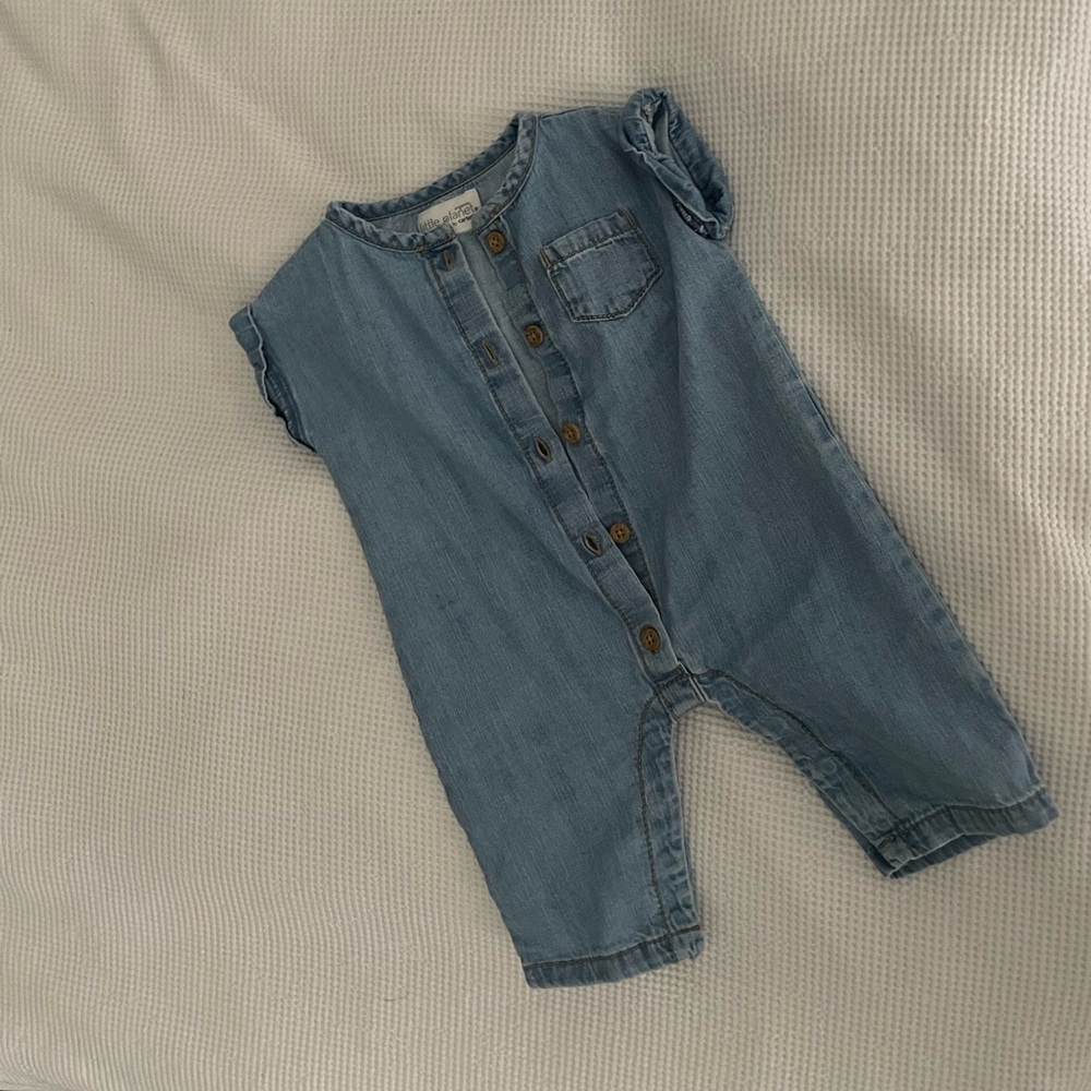 Little planet organic cotton denim romper lightweight